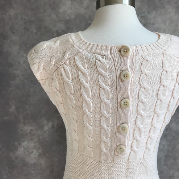 Boston Proper Cream Textured Cableknit Dress Sm - Picture 2 of 6